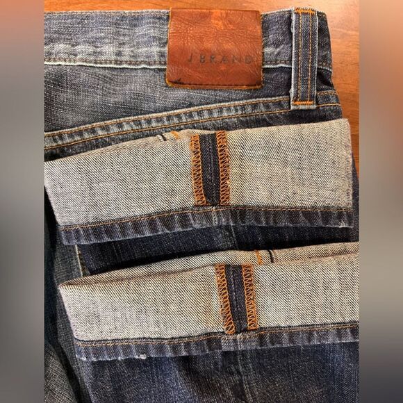 Dark Wash Distressed Slim Straight Jeans Men’s Size 32 J Brand Kane USA - Picture 4 of 8